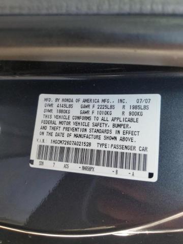 Photo 10 from auction – 2007 HONDA ACCORD EX with VIN 1HGCM72607A021528