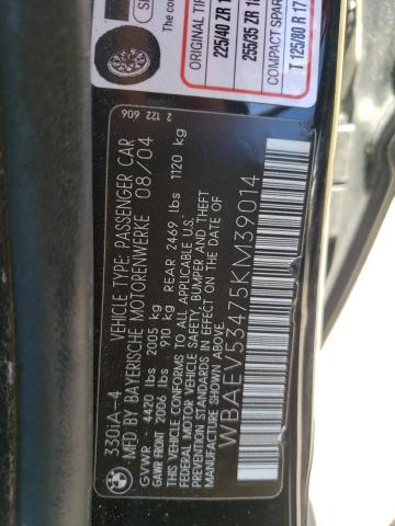 Photo 10 from auction – 2005 BMW 330 I with VIN WBAEV53475KM39014
