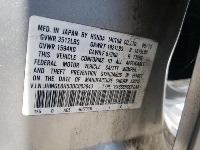 Photo 10 from auction – 2013 HONDA FIT with VIN JHMGE8H53DC053843