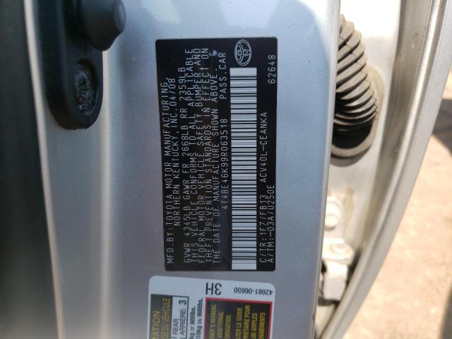 Photo 10 from auction – 2009 TOYOTA CAMRY BASE with VIN 4T4BE46K99R063518