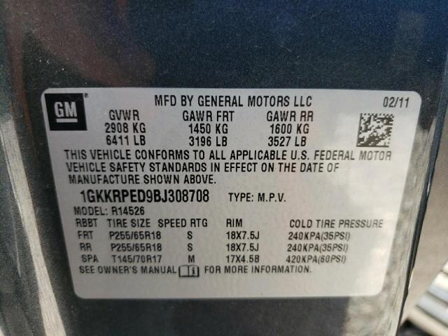 Photo 10 from auction – 2011 GMC ACADIA SLE with VIN 1GKKRPED9BJ308708