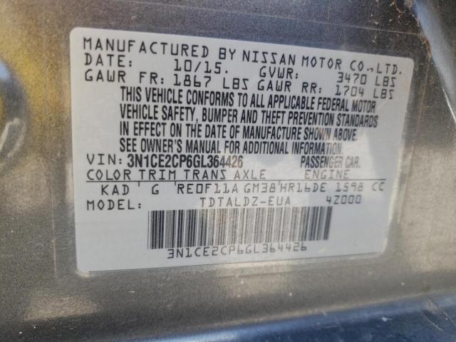 Photo 10 from auction – 2016 NISSAN VERSA NOTE with VIN 3N1CE2CP6GL364426