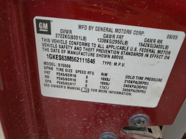 Photo 10 from auction – 2006 GMC ENVOY DENA with VIN 1GKES63M562111646