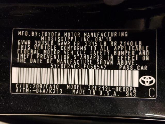 Photo 10 from auction – 2020 TOYOTA COROLLA L with VIN 5YFDPRAE8LP056547