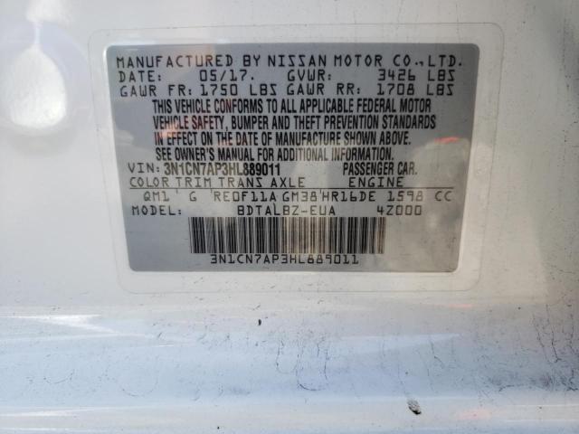 Photo 10 from auction – 2017 NISSAN VERSA S with VIN 3N1CN7AP3HL889011