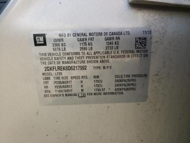 Photo 10 from auction – 2013 GMC TERRAIN SL with VIN 2GKFLREK8D6217992