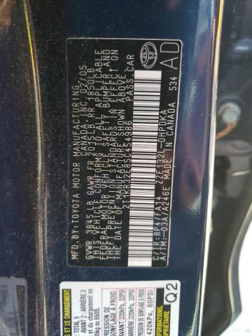 Photo 10 from auction – 2005 TOYOTA COROLLA MA with VIN 2T1KR32E85C454986