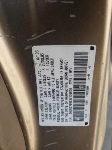 Photo 10 from auction – 2003 HONDA CR-V EX with VIN SHSRD78853U138646