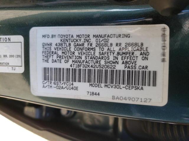 Photo 10 from auction – 2002 TOYOTA CAMRY LE with VIN 4T1BF32K42U520622