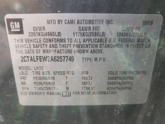 Photo 10 from auction – 2010 GMC TERRAIN SL with VIN 2CTALFEW2A6257749