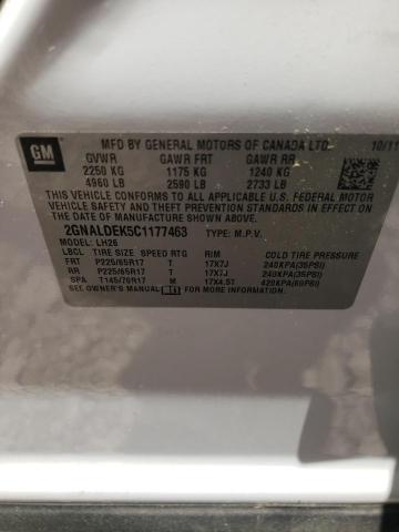 Photo 10 from auction – 2012 CHEVROLET EQUINOX LT with VIN 2GNALDEK5C1177463