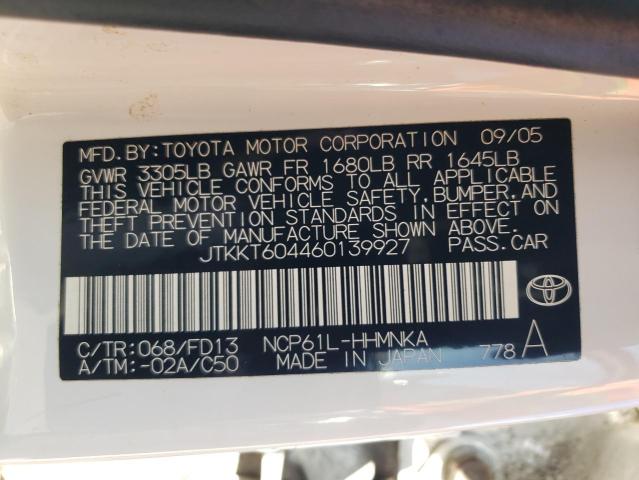 Photo 10 from auction – 2006 TOYOTA SCION XA with VIN JTKKT604460139927
