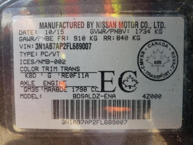Photo 10 from auction – 2015 NISSAN SENTRA S with VIN 3N1AB7AP2FL689007