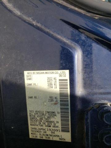 Photo 10 from auction – 2010 NISSAN ALTIMA SR with VIN 1N4BL2AP0AC192095