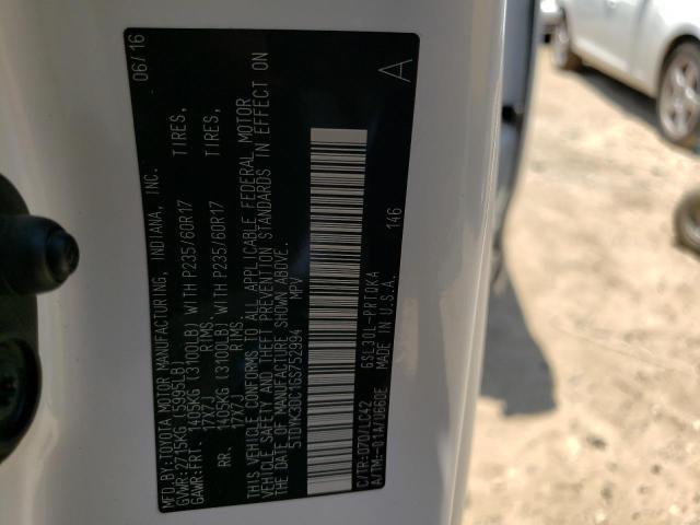 Photo 10 from auction – 2016 TOYOTA SIENNA XLE with VIN 5TDYK3DC1GS752994