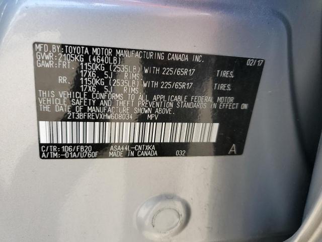 Photo 10 from auction – 2017 TOYOTA RAV4 LE with VIN 2T3BFREVXHW608034