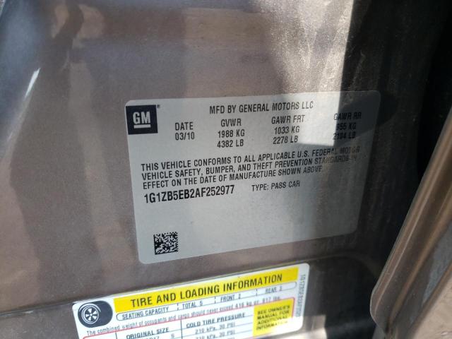 Photo 10 from auction – 2010 CHEVROLET MALIBU LS with VIN 1G1ZB5EB2AF252977
