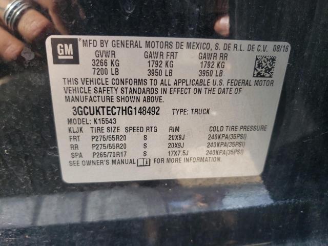Photo 10 from auction – 2017 CHEVROLET SILVERADO with VIN 3GCUKTEC7HG148492