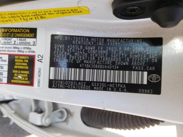 Photo 10 from auction – 2011 TOYOTA AVALON BAS with VIN 4T1BK3DB6BU440134
