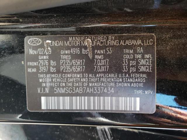Photo 10 from auction – 2010 HYUNDAI SANTA FE G with VIN 5NMSG3AB7AH337434