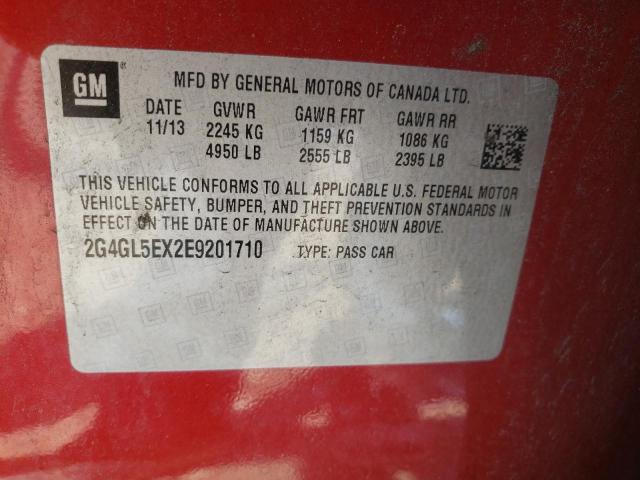 Photo 10 from auction – 2014 BUICK REGAL with VIN 2G4GL5EX2E9201710