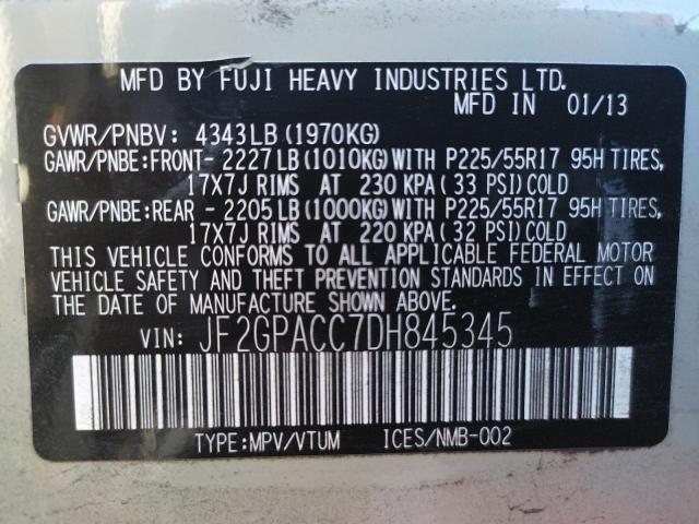Photo 10 from auction – 2013 SUBARU XV CROSSTR with VIN JF2GPACC7DH845345