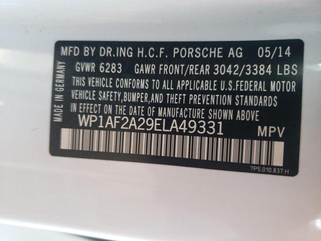 Photo 10 from auction – 2014 PORSCHE CAYENNE with VIN WP1AF2A29ELA49331