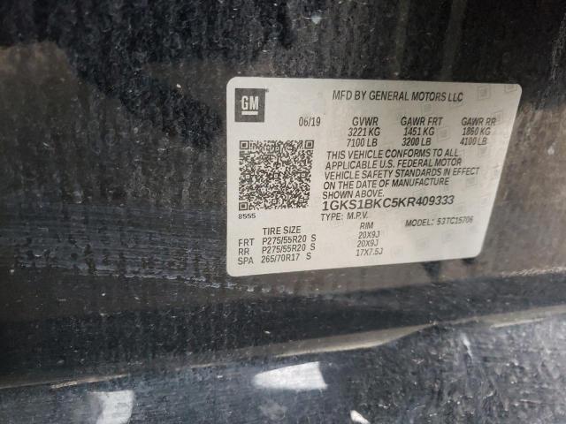 Photo 10 from auction – 2019 GMC YUKON SLT with VIN 1GKS1BKC5KR409333