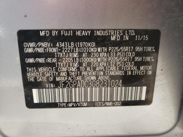 Photo 10 from auction – 2016 SUBARU CROSSTREK with VIN JF2GPADC3G8231024