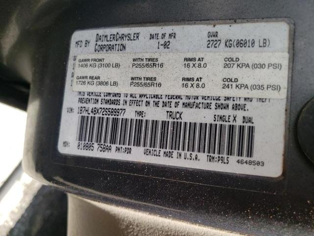 Photo 10 from auction – 2002 DODGE DAKOTA QUA with VIN 1B7HL48X72S589977