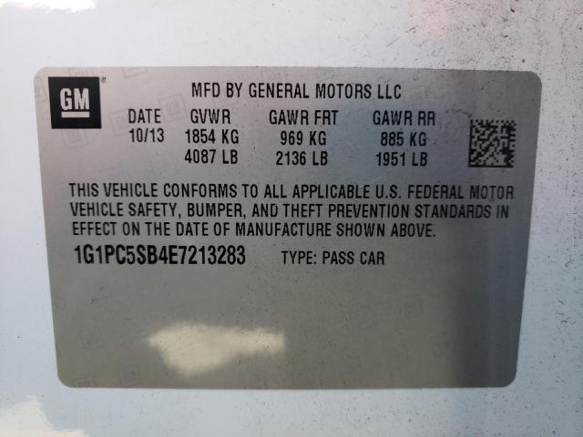 Photo 10 from auction – 2014 CHEVROLET CRUZE LT with VIN 1G1PC5SB4E7213283