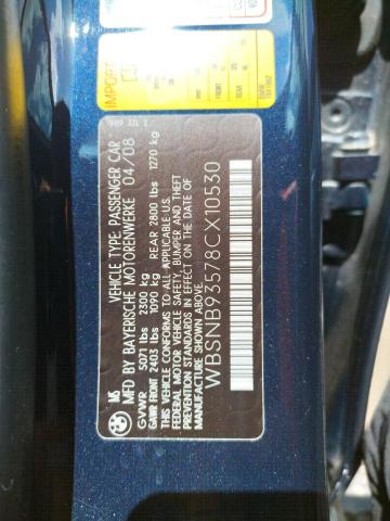 Photo 10 from auction – 2008 BMW M5 with VIN WBSNB93578CX10530