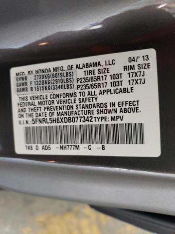 Photo 10 from auction – 2013 HONDA ODYSSEY EX with VIN 5FNRL5H6XDB077342
