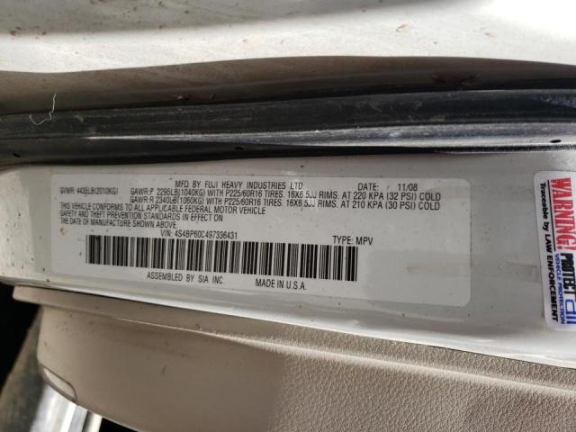 Photo 10 from auction – 2009 SUBARU OUTBACK with VIN 4S4BP60C497336431