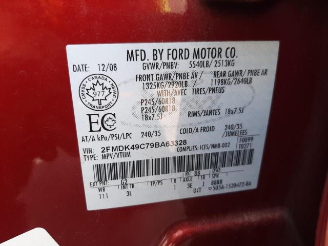 Photo 10 from auction – 2009 FORD EDGE LIMIT with VIN 2FMDK49C79BA63328