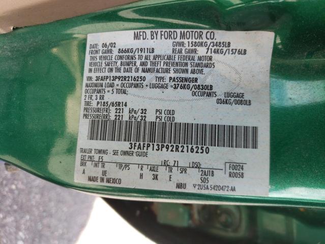 Photo 10 from auction – 2002 FORD ESCORT with VIN 3FAFP13P92R216250