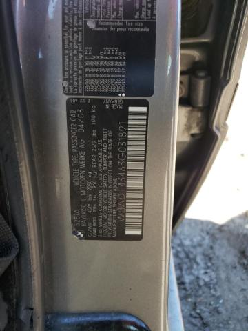 Photo 10 from auction – 2003 BMW 525 I AUTO with VIN WBADT43463G031891