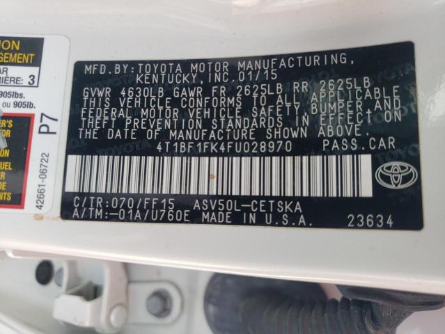 Photo 10 from auction – 2015 TOYOTA CAMRY LE with VIN 4T1BF1FK4FU028970