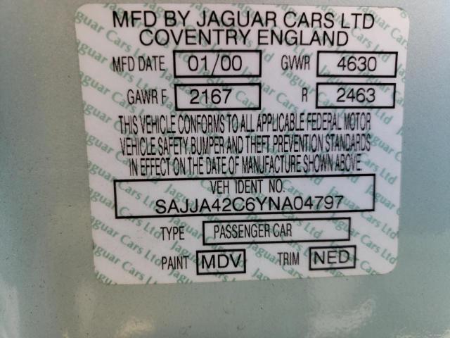 Photo 10 from auction – 2000 JAGUAR XK8 with VIN SAJJA42C6YNA04797
