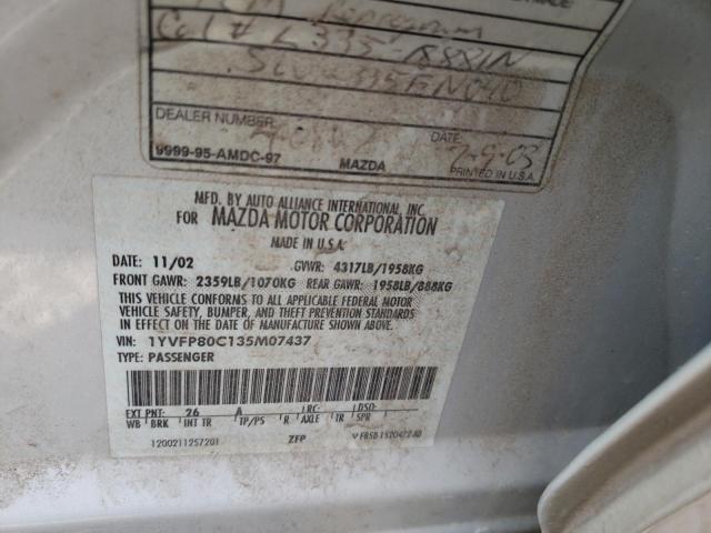 Photo 10 from auction – 2003 MAZDA 6 I with VIN 1YVFP80C135M07437