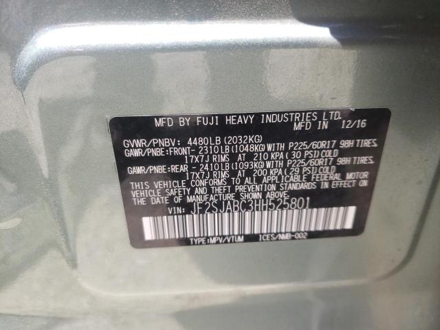 Photo 10 from auction – 2017 SUBARU FORESTER 2 with VIN JF2SJABC3HH525801