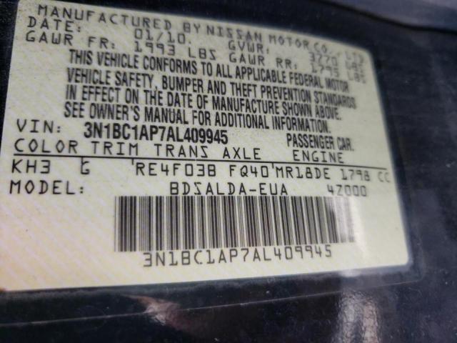 Photo 10 from auction – 2010 NISSAN VERSA S with VIN 3N1BC1AP7AL409945