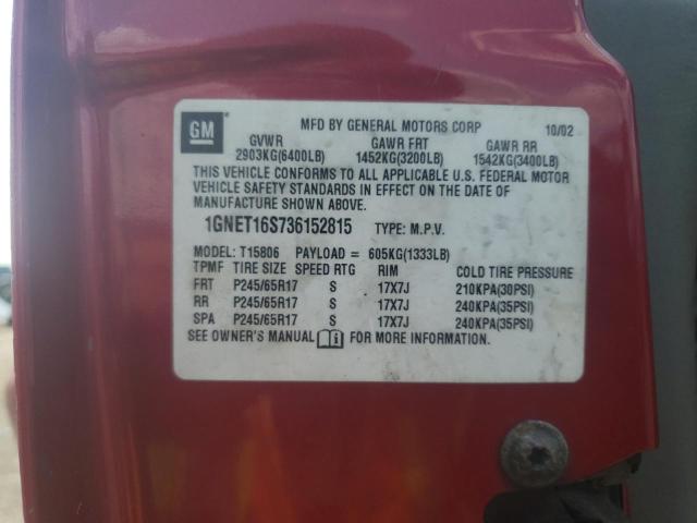Photo 10 from auction – 2003 CHEVROLET TRAILBLAZE with VIN 1GNET16S736152815