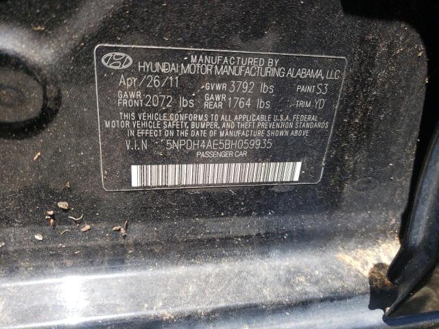 Photo 10 from auction – 2011 HYUNDAI ELANTRA GL with VIN 5NPDH4AE5BH059935