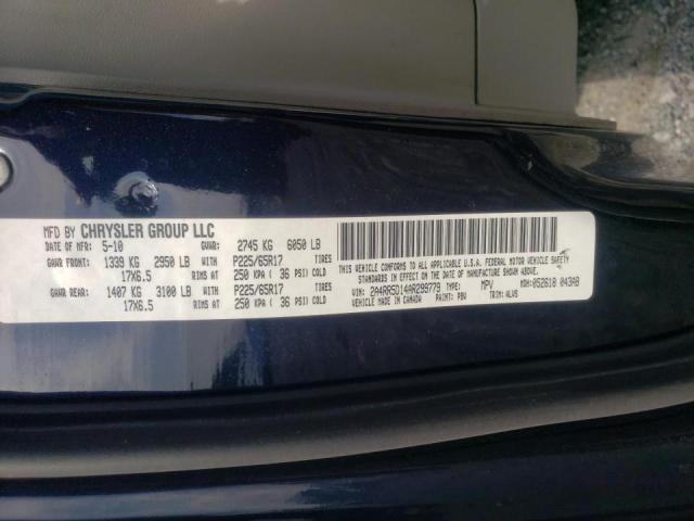 Photo 10 from auction – 2010 CHRYSLER TOWN & COU with VIN 2A4RR5D14AR299779
