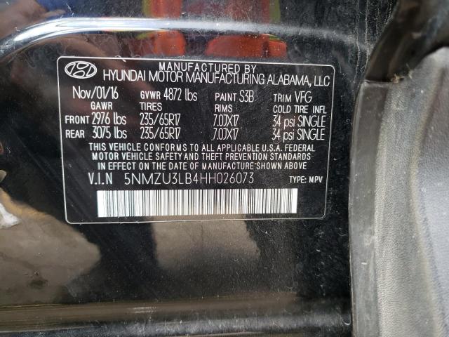 Photo 10 from auction – 2017 HYUNDAI SANTA FE S with VIN 5NMZU3LB4HH026073
