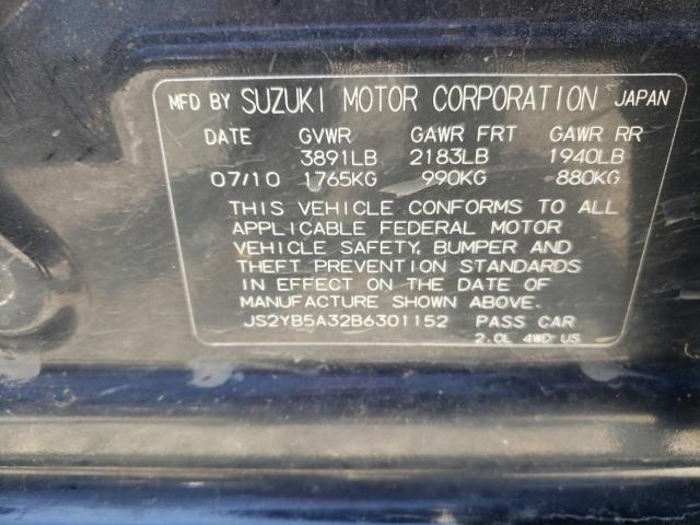 Photo 10 from auction – 2011 SUZUKI SX4 with VIN JS2YB5A32B6301152