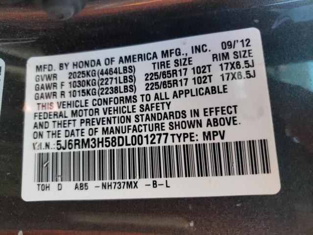 Photo 10 from auction – 2013 HONDA CR-V EX with VIN 5J6RM3H58DL001277