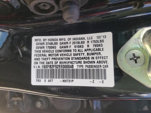 Photo 10 from auction – 2014 HONDA CIVIC LX with VIN 19XFB2F52EE000048