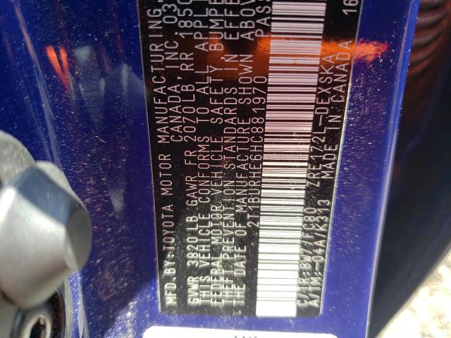 Photo 10 from auction – 2017 TOYOTA COROLLA L with VIN 2T1BURHE6HC881970